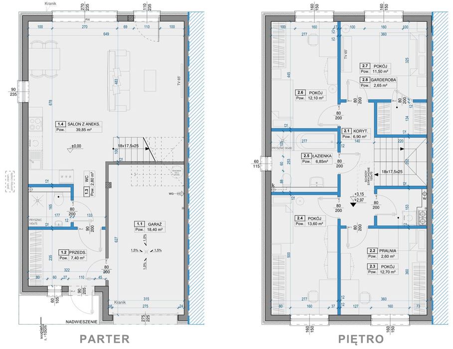 Segment skrajny 137m² + ogród 182m²