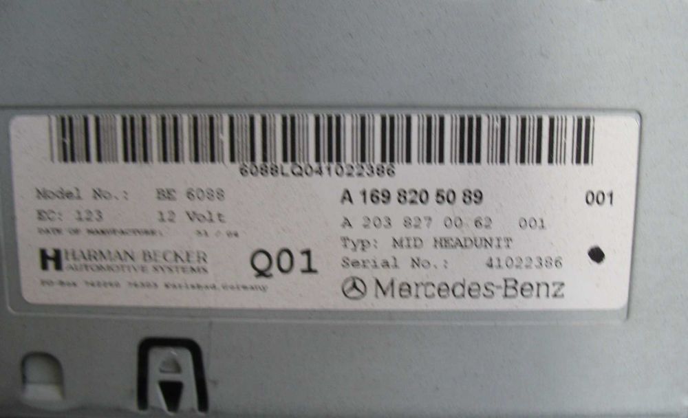 Radio Comand Mercedes W906 W169 W245 model BE6088 sprawne