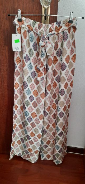 CALÇA algodão+linho  NOVA L/XL