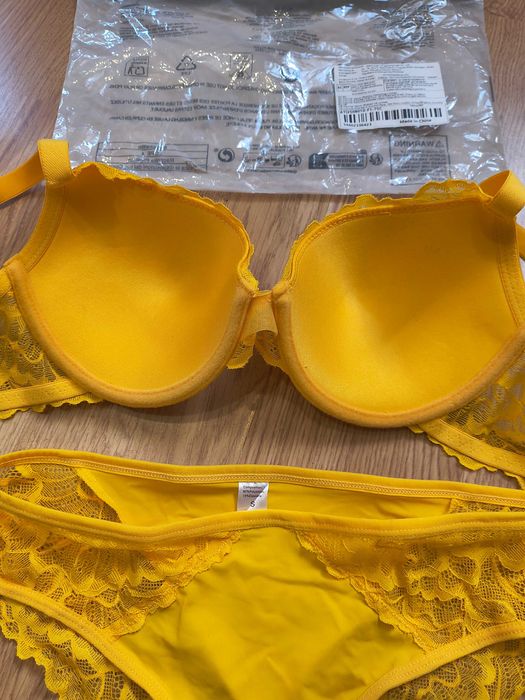 Komplet bielizny nowy żółty