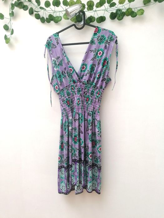 Vestido Mini Lilás com Padrão