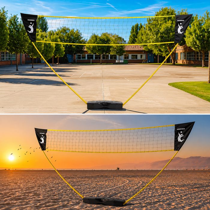 Rede 3 em 1 para Voleibol, Badminton e Ténis – Hammer (Portátil)