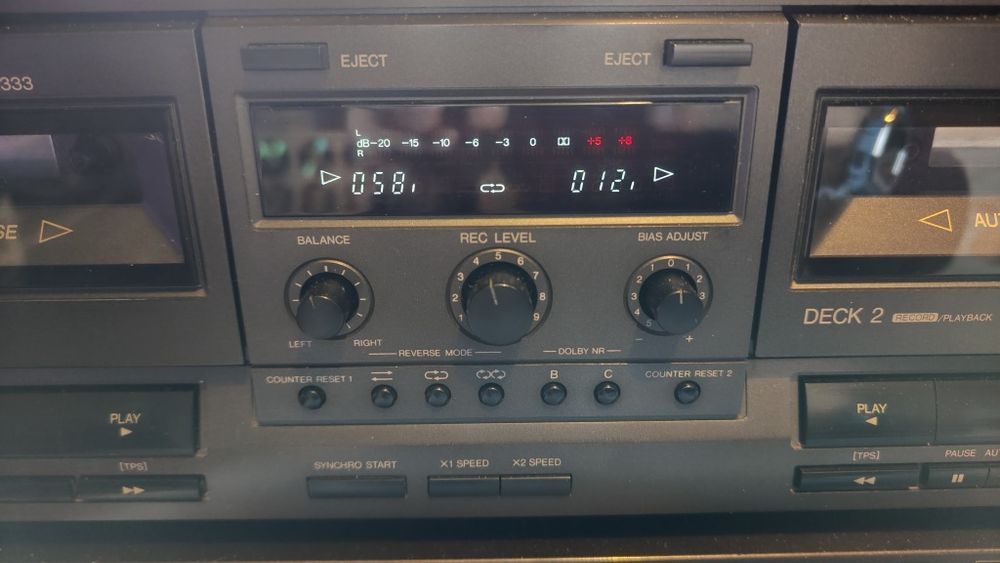 Magnetofon dwukasetowy / deck iTechnics RS TR333 , sprawny ,  zadbany