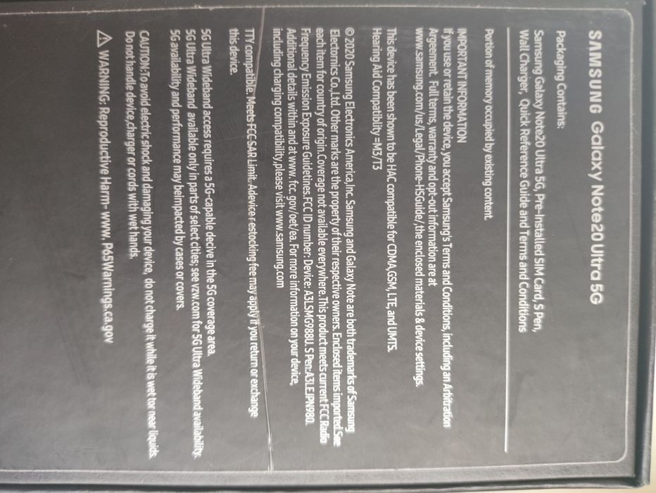 Samsung Galaxy Note 20 Ultra 5G.