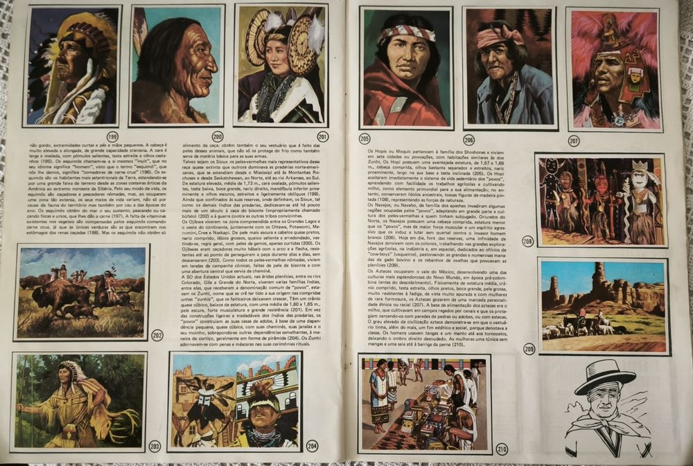 Caderneta de Cromos COMPLETA - Homens Raças e Costumes (1978)