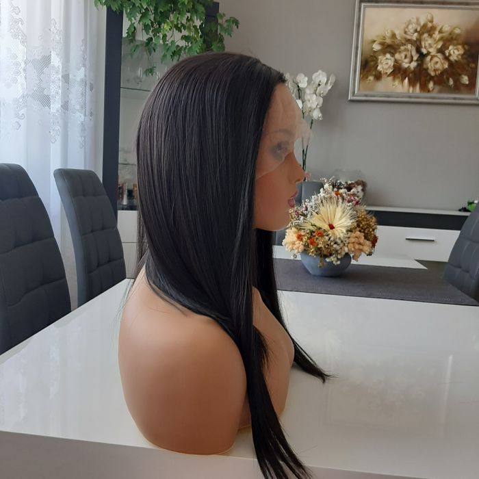 Peruka lace front ciemny brąz 40 cm