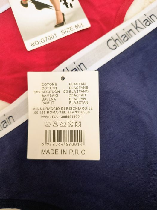 Bawełniane stringi czarne czerwone granatowe komplet 3 sztuki M/L 38/40