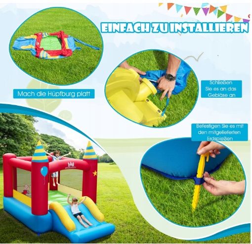 Nadmuchiwany zamek COSTWAY NP12405DE + mocna dmuchawa 550W