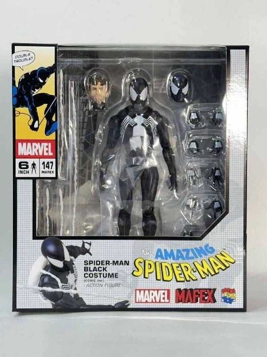 MAFEX No.147 Spider-Man (Black Costume Comic Ver.)+castom head