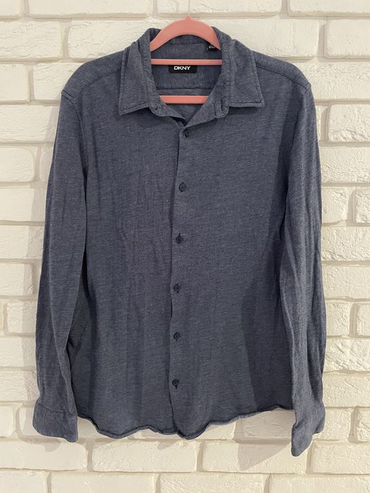 Koszula DKNY granatowa bawełniana