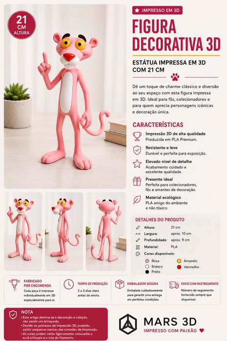 Pantera cor de rosa 20 cm