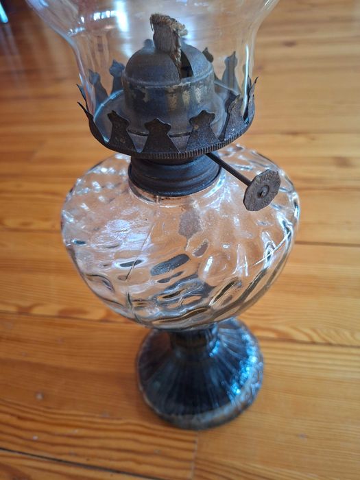 Szklana lampa naftowa Retro / Vintage
