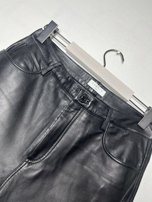 Брюки Sandro натуральна шкіра штани