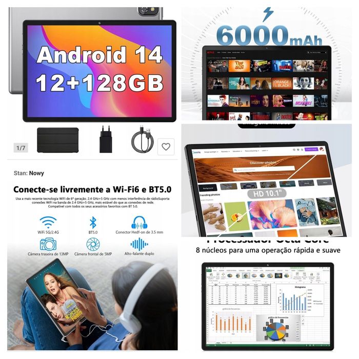 Tablet 10"   12GB ram 128 GB pam