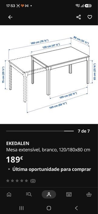 Mesa c 3 cadeiras Ikea