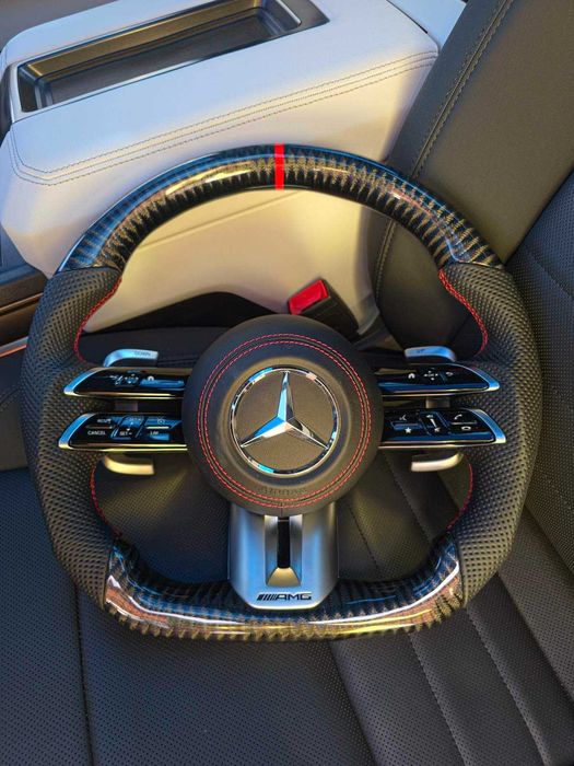 Руль карбоновый Mercedes Мерседес AMG G W463 W464 GLS V167 W167 GLE X167 GLC X254 S W222 W223 E W212 W213 W214 C W205 W206 CLS C257 EQS V297 EQE кермо