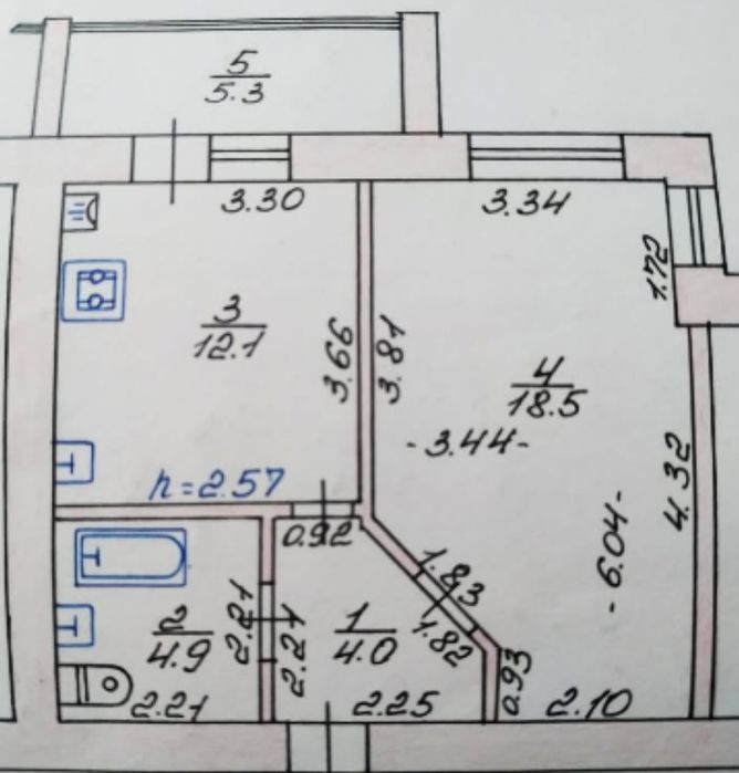 Продаж 1 кімнатної квартири з автономним опаленням. Район Порт сіті , Там там