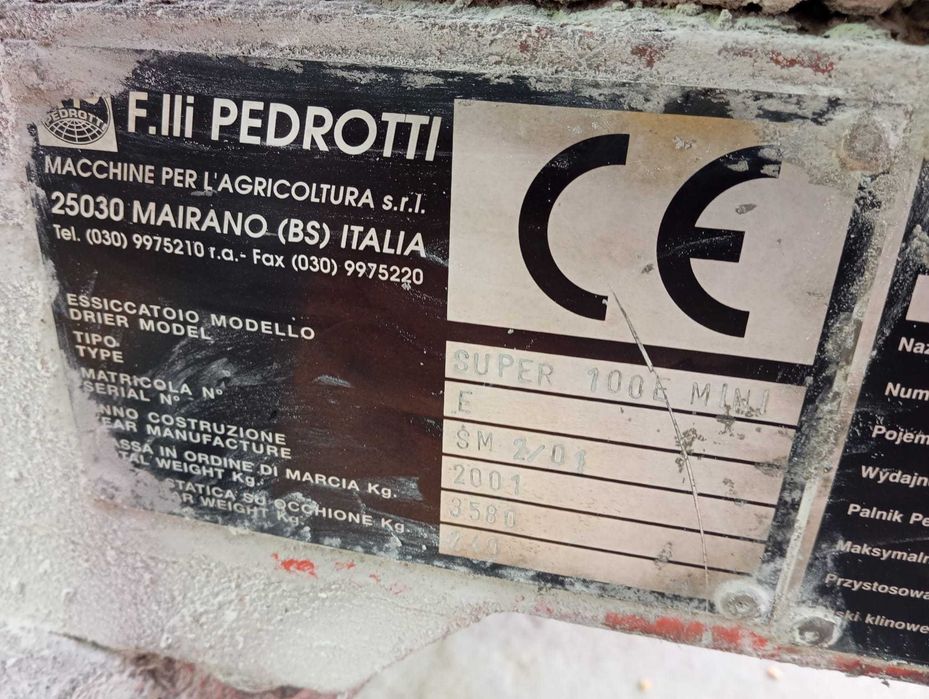 Suszarnia do zboża Pedrotti Super 100E Mini na olej opałowy