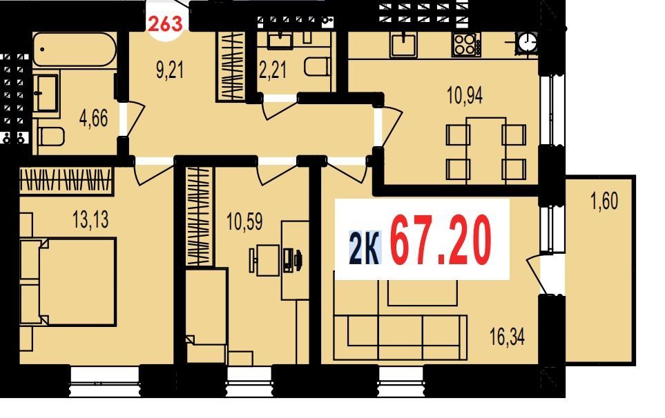 2 к квартира в Вовчинцях (ЖК Краківський) _vv