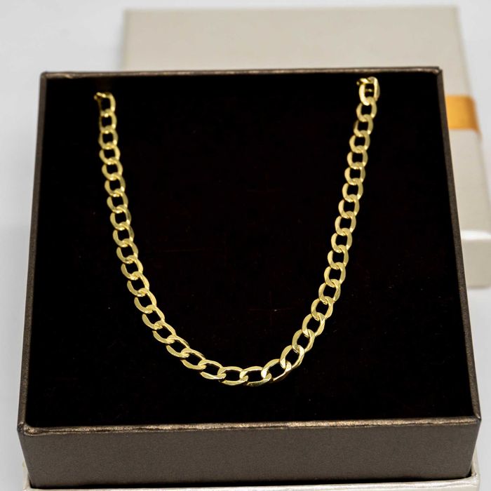Złoty łańcuszek 585 6,38 gram 55cm Pancerka dmuchana 4,3mm NOWY