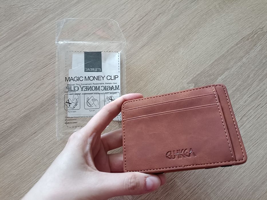 Ultra Cienki Męski Portfel Mini, brązowy