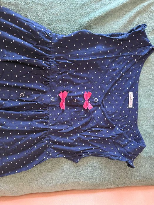 Coala koszula do karmienia granatowa w białe serduszka rozmiar L