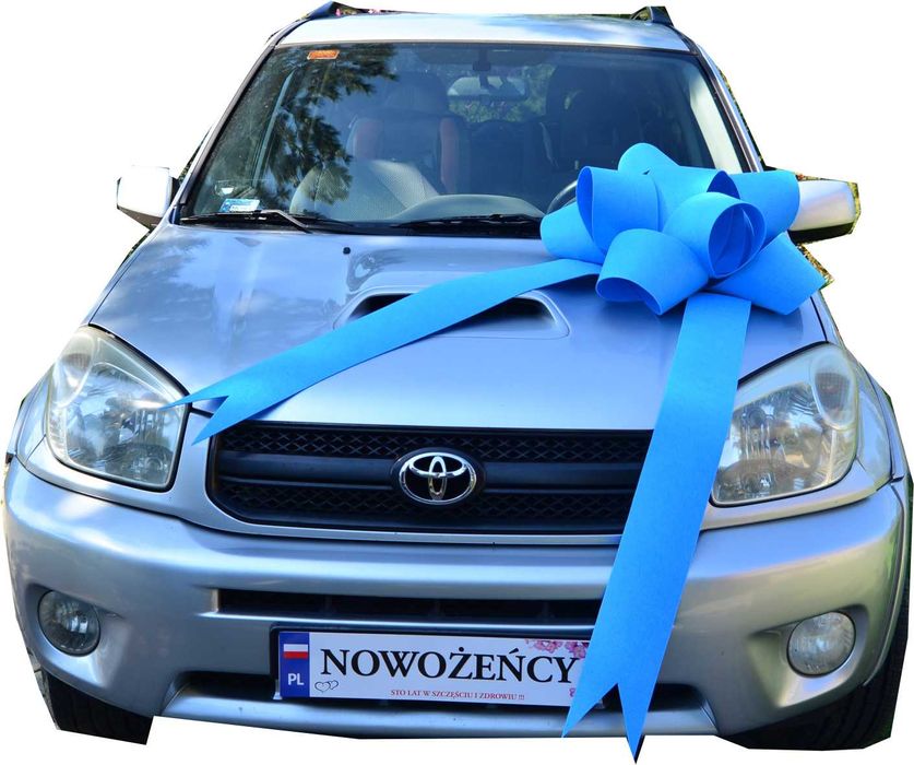 Niebieska Duża 60cm Kokarda na samochód-PREZENT