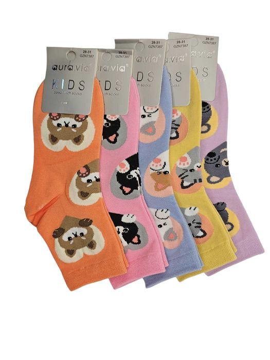 5 x Skarpety dziewczęce Aura Via 28-31