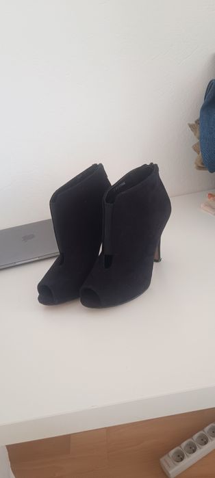 Buty Jenny fairy 37 botki czarne z odkrytymi palcami