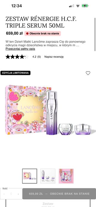 Zestaw Lancome Renergie Nowy