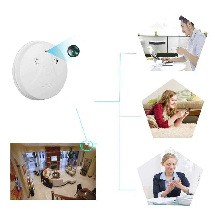 Kamera Czujnik Dymu Szpiegowska Ukryta Wifi Full HD