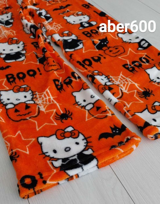Spodnie Hello Kitty Halloween ~ Pluszowe ~ Idealne na Prezent ~ L/XL