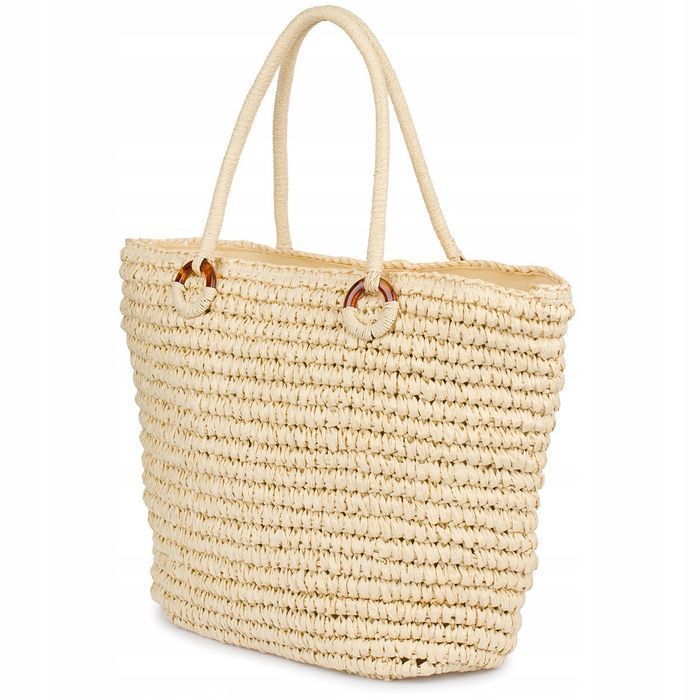 Beżowa Torba damska kosz na lato boho koszyk listonoszka