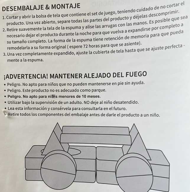 Sofá Modular Infantil Soft Play LY‑49 – Laranja – Novo na Caixa + Envio Incluído
