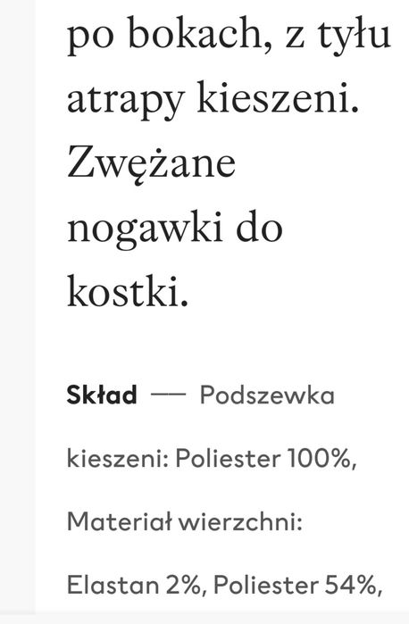 Spodnie cygaretki HM rozmiar M