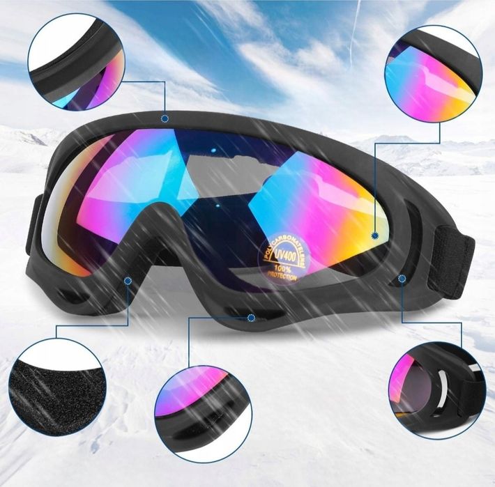 Gogle Narciarskie Snowboard Okulary Narty Deska Danskie Męskie Dzieci