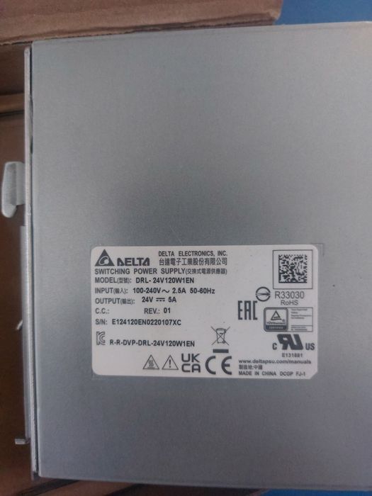 Zasilacz na szynę DIN 24V 5A, DRL-24V120W1EN, Delta Electronics