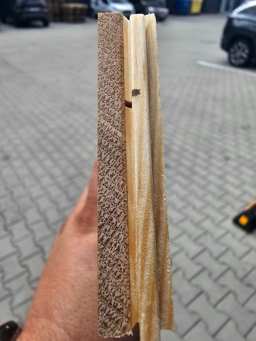 Jodełka dąb lakier 13x65x480 warstwa 6 mm (300 m2)