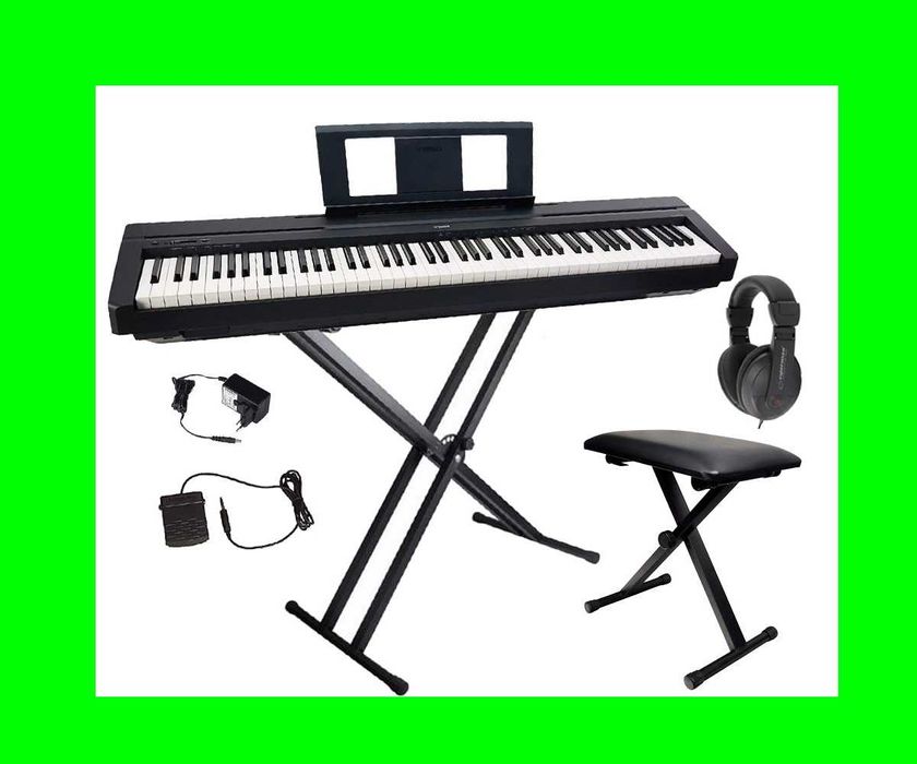 YAMAHA P-45 B - Czarne Pianino + Statyw Ławka Słuchawki | ZESTAW