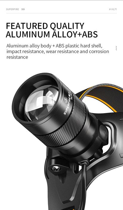 Налобный фонарь аккумуляторный LED ZOOM HL71 налобний ліхтар