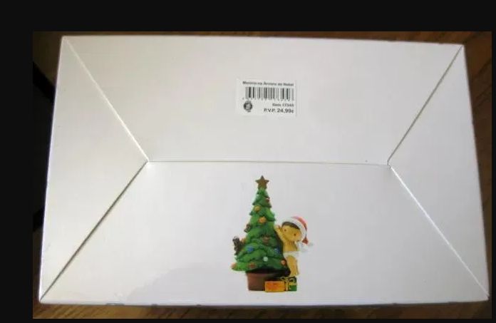 Menino na Arvore Natal - Pintado Mão NOVO - Oferta de Portes