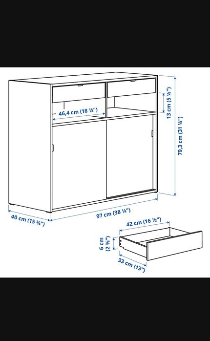 Spiksmed ikea kredens komoda  szary
