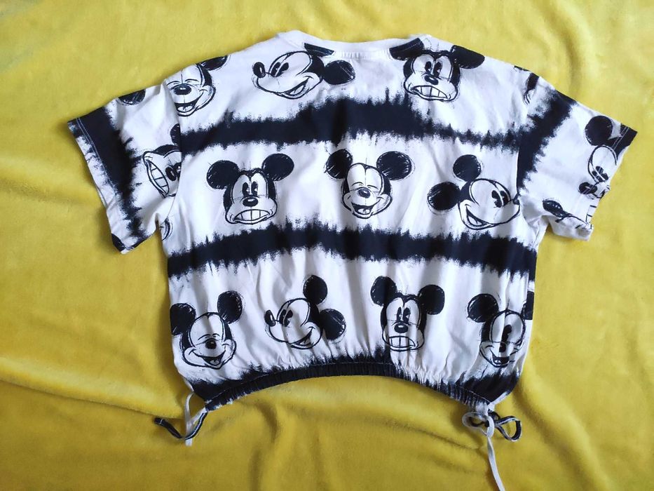 Krótki top dla dziewczynki dla kobiety S Myszka Miki Mickey beżowy