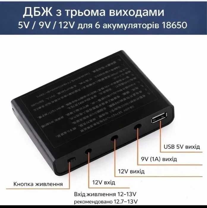 Міні ДБЖ mini UPS (6*18650 аккумуляторів) для роутера та ONU
