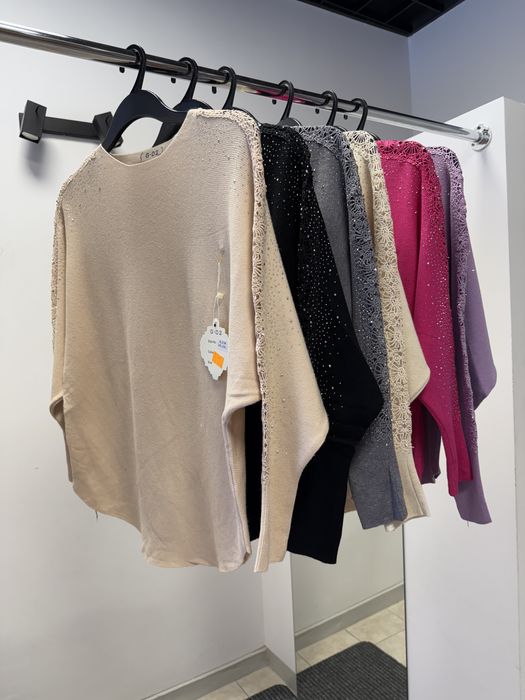 Sweter damski nietoperz bawełna