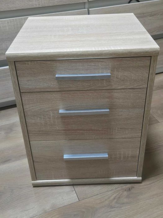 Kontenerek pod biurko BRW Office 40 cm – 3 szuflady, dąb sonoma, kółka