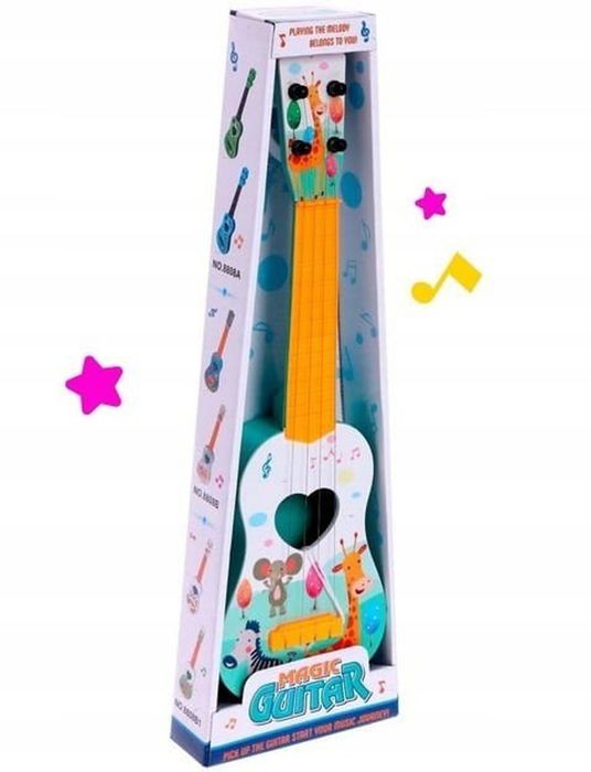 Zabawka ukulele 43cm dla dzieci drewniane struny metalowe