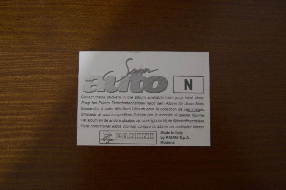 Cromos Super Auto - Panini