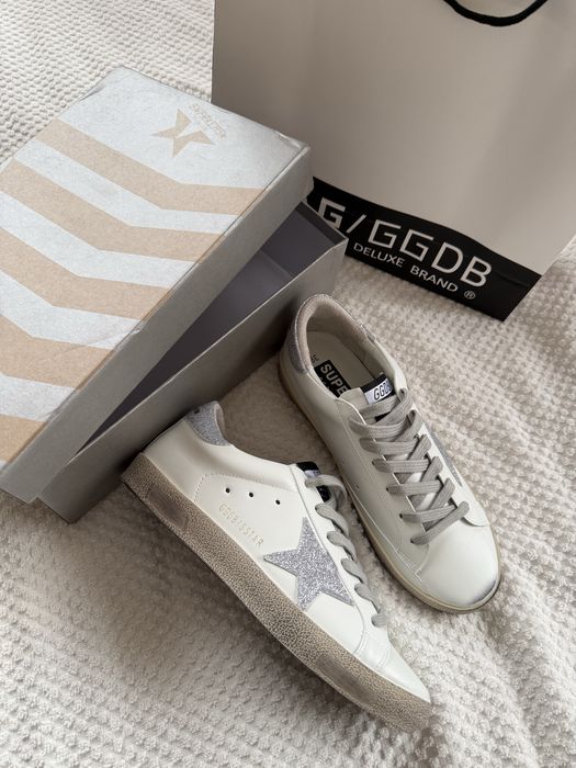 Golden Goose White Grey Sparkles