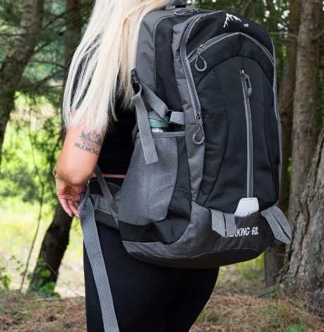 XXL Mocny Plecak Turystyczny 60L Górski Trekking Męski Damski + GRATIS